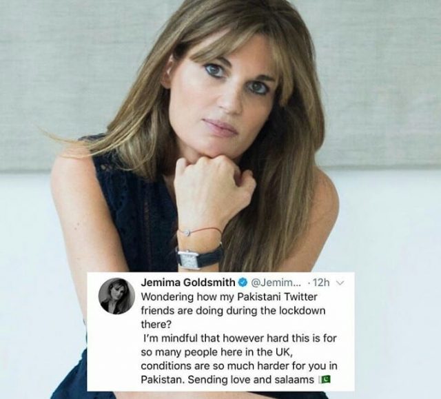Jemima Goldsmith takes it to Twitter to check on her Pakistani fans