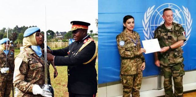 The first-ever female Pakistani UN peacekeeping team receives UN
