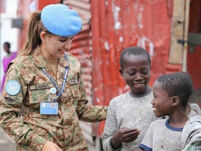 Pakistan Army’s Major Samia Rehman, who serves as an operational planning officer with the UN mission in Congo
