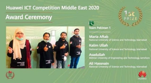 NUST Students Win Top Prize At Huawei ICT Competition-2020 Middle East Region