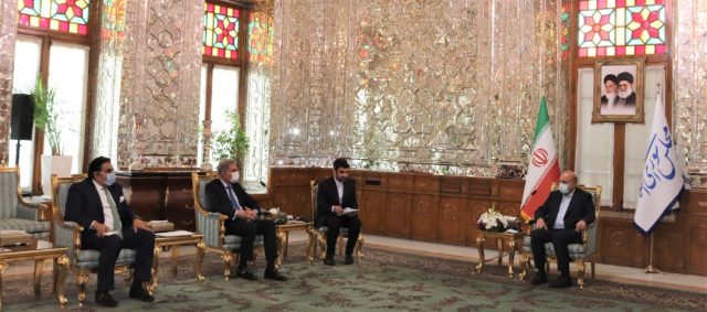 Shah Mahmood Qureshi called on Speaker of Iranian Parliament, Mr. Muhammad Bagher Ghalibaf,