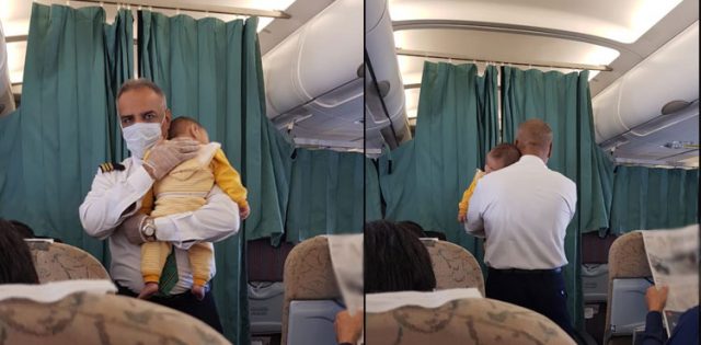 Photos of PIA steward soothing crying baby during flight go viral