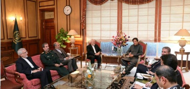 Zarif-meets-Pakistan-PM-Imran-Khan