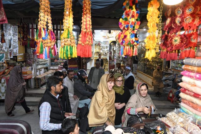 Italian tourists visit historical sites in Peshawar