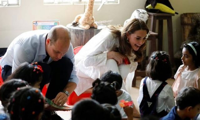 The Duke and Duchess of Cambridge in sos village