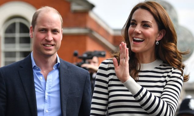 Britain's Prince William, Duke of Cambridge (L) and Britain's Catherine, Duchess of Cambridge wave to wellwishers as they leave after attending the launch of the King's Cup Regatta, at the Cutty Sark in Greenwich, south east London on May 7, 2019. - The event is set to take place on August 9, 2019, on the Isle of Wight, and is set to see The Duke and Duchess go head to head as skippers of individual sailing boats, in an eight boat regatta race. Each boat taking part will represent one of eight charities and the winning team will be awarded the historic trophy The King's Cup. (Photo by Ben STANSALL / various sources / AFP) (Photo credit should read BEN STANSALL/AFP/Getty Images)