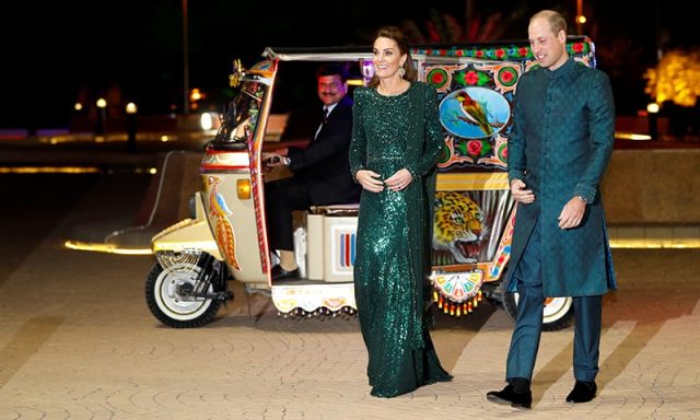 Britain's Prince William and Catherine, Duchess of Cambridge, arrive to attend a reception hosted by the British High Commissioner to Pakistan in Islamabad, Pakistan October 15, 2019. REUTERS/Peter Nicholls