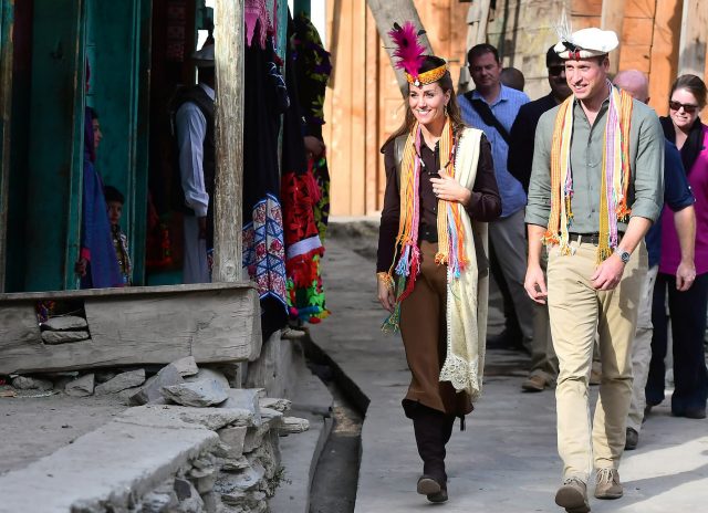 Britain's Prince William and Catherine, Duchess of Cambridge visit a settlement of the Kalash people in Chitral, Pakistan, October 16,