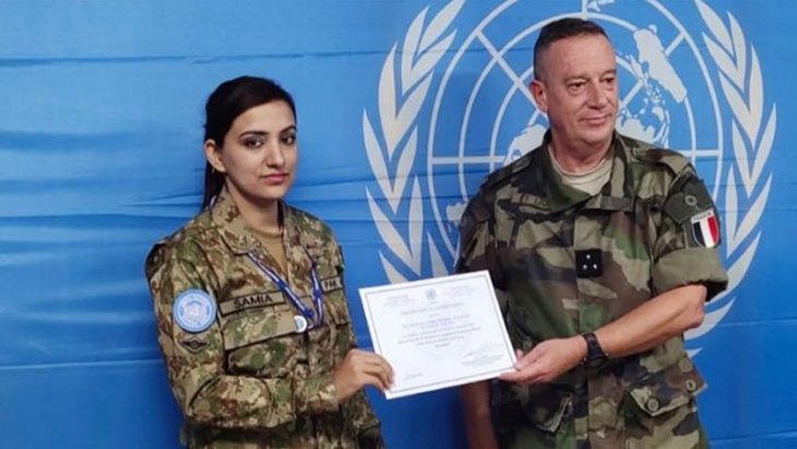 Pak-Armys-Major-Samia-awarded-UN-Secretary-General-certificate