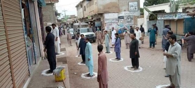 The innovative social distancing method has caught on, not just in Badin district