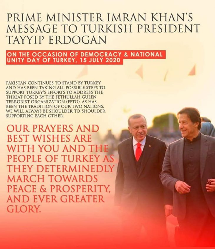PM Imran Khan Congratulates Turkish President National Unity Day