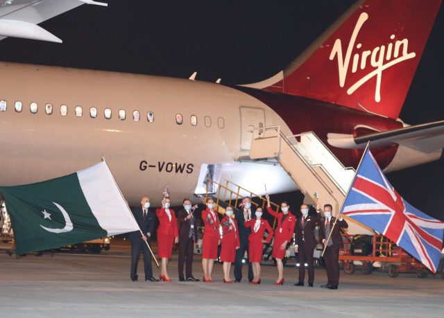 Virgin Atlantic's maiden flight from Manchester lands in Islamabad