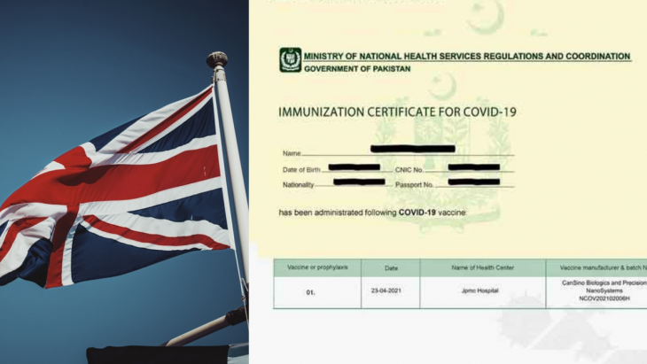 UK Recognizes NADRA Vaccination Certificate For Pakistani Passengers