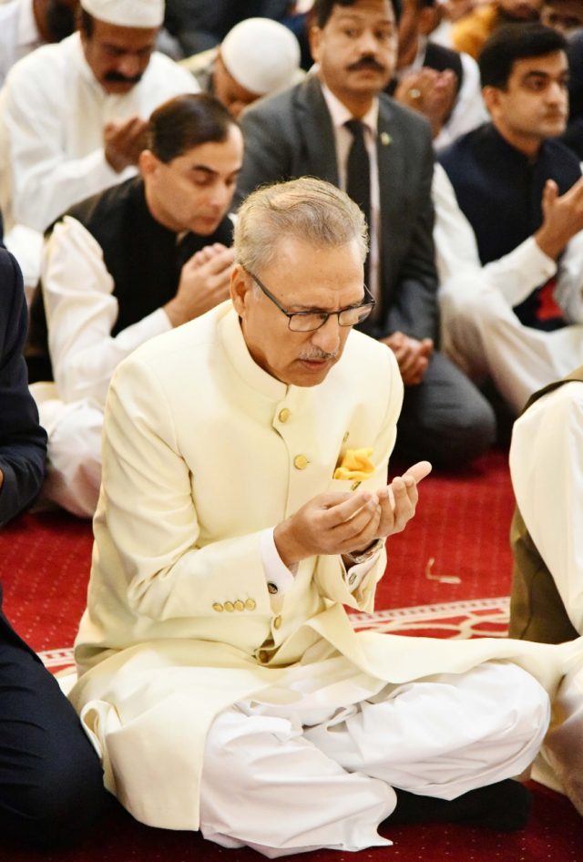 2 President Dr. Arif Alvi offered Eid ul Fitr prayer at Faisal Mosque, Islamabad.