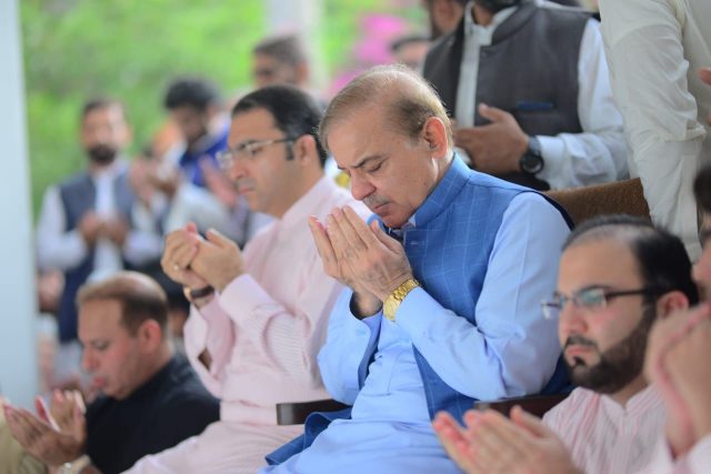 Prime Minister Shehbaz Sharif offered Eid-ul-Fitr prayer in Raiwind