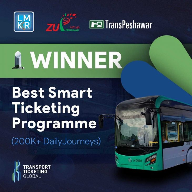 10 BRT Peshawar operator has been honored with the Best Smart Ticketing Program award